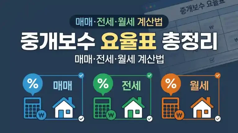 중개보수 요율표 총정리