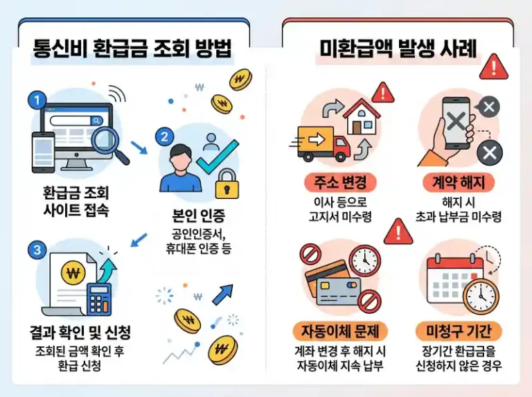 통신비 환급금 조회와 미환급액 발생 사례