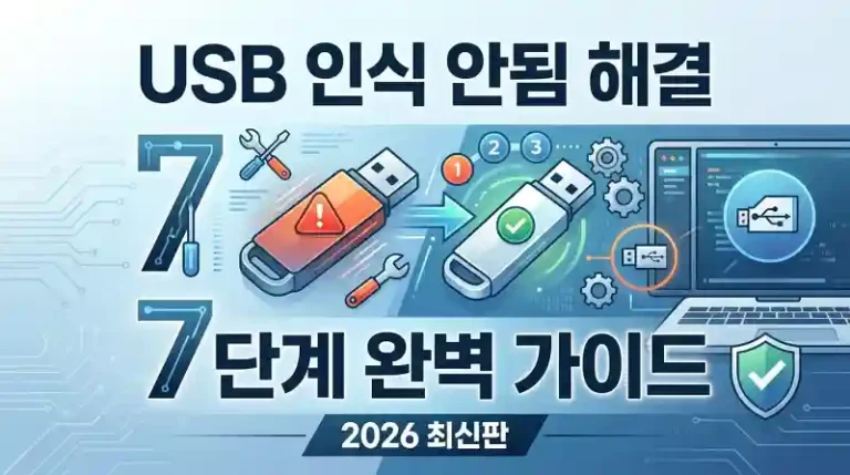 USB 인식 안됨 해결 7단계 완벽 가이드