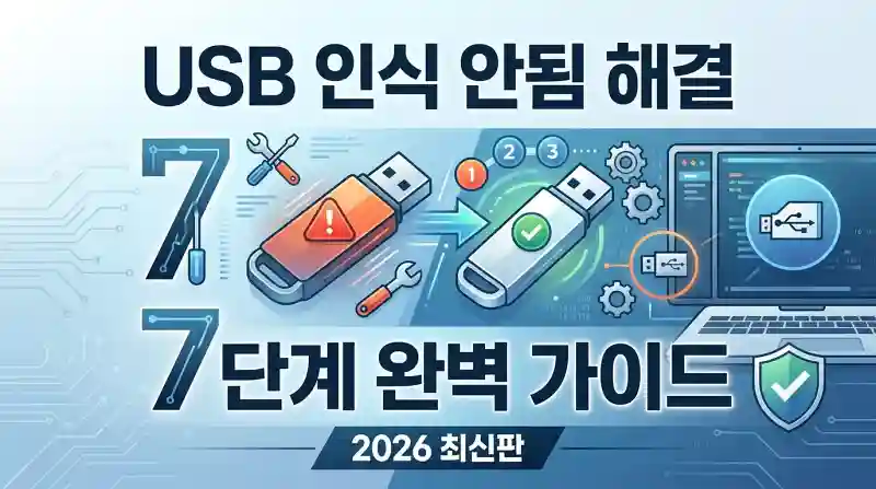 USB 인식 안됨 해결 7단계 완벽 가이드