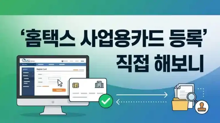 홈택스 사업용카드 등록 직접 해보니