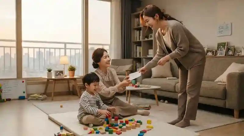워킹맘과 돌보미 실생활 사진