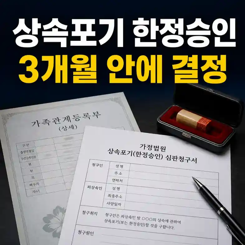 상속포기와 한정승인 신청 서류를 정리하는 사람